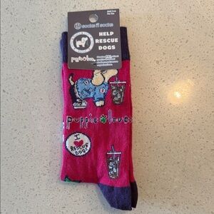 Rescue Dog Socks - Pink and Black